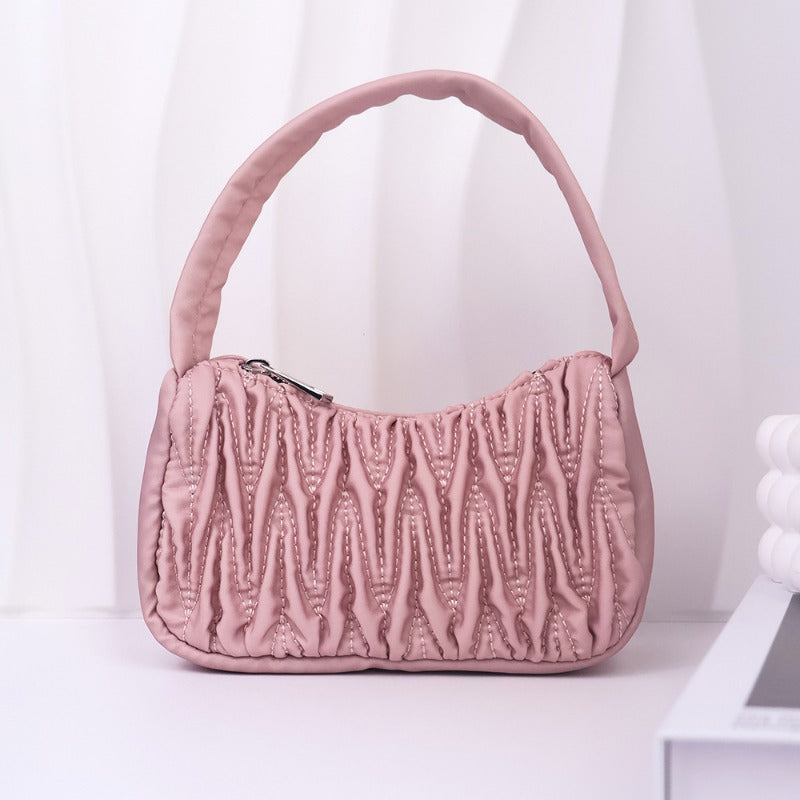 Wholesale Pleated Design Cloud Versatile Fashion Diamond Handbag